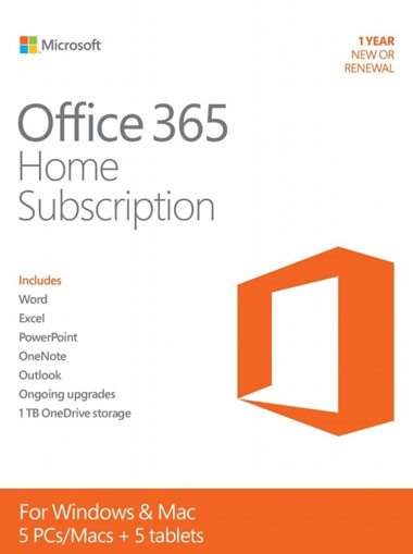 Office 365 Home 5 devices 1 Year (Family) MS Products cd key