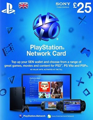 Playstation Network (PSN) Card £25 GBP cd key