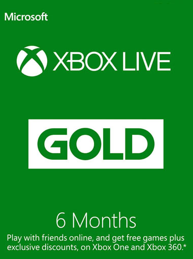 Microsoft Xbox Live 6 Month Gold Membership Card cd key