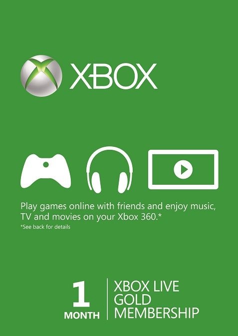 Microsoft Xbox Live 1 Month Gold Membership Card cd key
